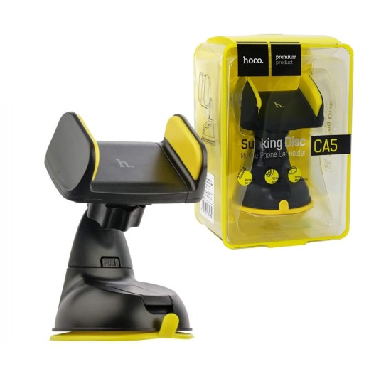 Hoco Car Phone Holder CA5 with Suction Cup Yellow Black